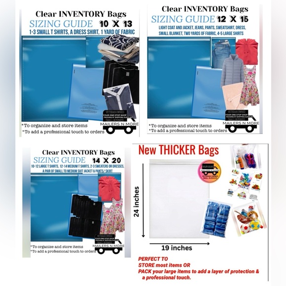 ❤️ CLEAR Bags STORAGE BAGS Self Seal OR Zip Bags inventory packing gift bag - Picture 2 of 5